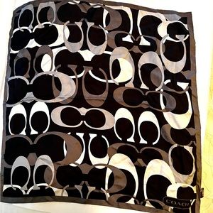 Vintage COACH silk scarf, 21 in; with Coach logo and coach label!